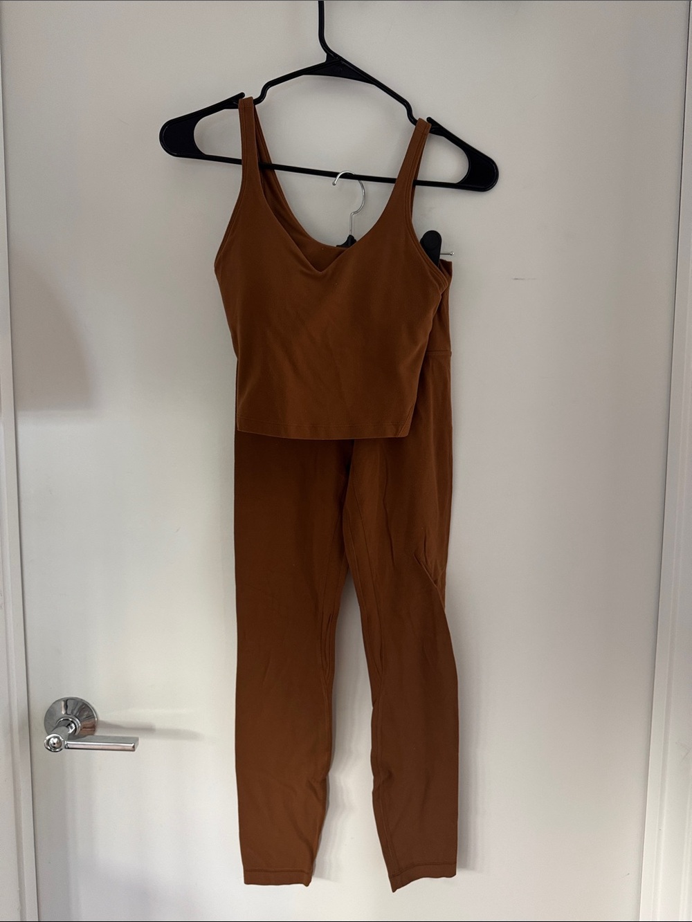 lululemon athletica Brown V-Neck Tank & High-Waist Leggings Set